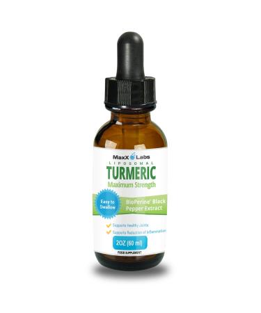 Liquid Turmeric Curcumin Supplements - Highest Potency 800mg - Turmeric Curcumin with Black Pepper Extract - Antioxidant - Tumeric Supplements w/Bioperine - Non-GMO - 2oz 2 Fl Oz (Pack of 1)