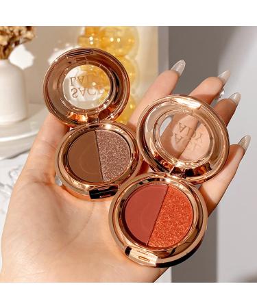 SACE LADY 2Pcs Eyeshadow Palette Matte Glitter Eye Shadow Pallet Makeup Pigmented Long Lasting Eyeshadow Color Natural Shimmer Eye Makeup Kit Cruelty Free 2 * 0.14Oz Pack of 2