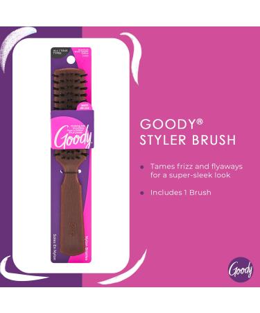 Goody Styler Brush - Finishing and Smoothing - Nylon Bristles - Suitable for All Hair Types - Woodgrain Design - 04391 - Buy Online on GoSupps.com