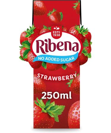 Ribena Strawberry Flavour Fruit Juice 24x 250ml Real Fruit | Rich In Vitamin C | No Artificial Colours or Flavours | Ready To Drink Boxed Treatz - Buy Online on GoSupps.com