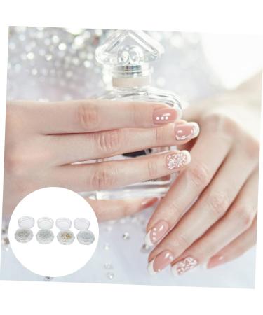 Healeved 8 Boxes Decor Pearl Buttons Hair Rhinestones Nail Supply Peal for DIY Crafts Making Removable Nail Charms DIY Crafts Supplies Accessories Three-dimensional Resin Ribbon - Buy Online on GoSupps.com