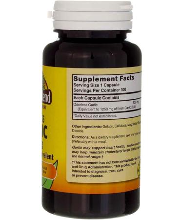 Nature's Blend Odorless Garlic Capsules 1250 mg 100 Ct (1 Pack) - Buy Online on GoSupps.com