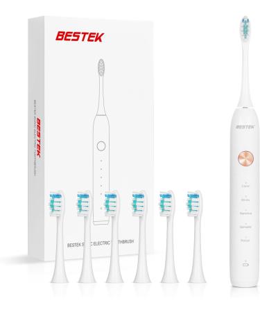 BESTEK Electric Toothbrush - Powerful Rechargeable Toothbrush with Multiple Modes Smart Timer & 6 Replacement Brush Heads - International Shipping Available - Buy Online on GoSupps.com