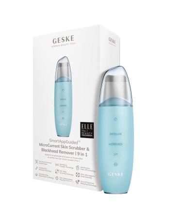 Geske |SmartAppGuided Microcurrent Skin Scrubber & Blackhead Remover |9 in 1 |Skincare Tools |Face Cleaning |Anti -aging and cleaning |Professional face lift |Blackening remover turquoise