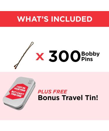 Hawwwy 300 Pieces Premium Bobby Pins in Cute Case - Brown Hair Pins for Kids, Girls & Women - Ideal for All Hair Types - Includes Storage Case - Buy Online on GoSupps.com