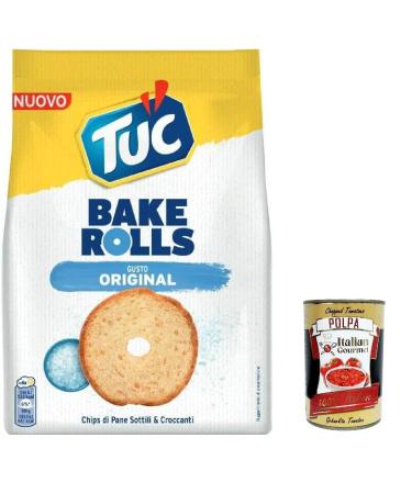 Italian Gourmet E.R. Tuc Bake Rolls Pack of 12 thin and crispy bread chips 150g + Italian gourmet polpa 400g