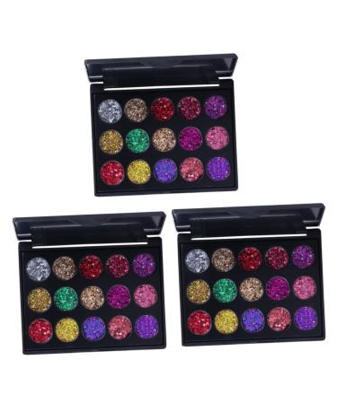 DOITOOL 3pcs 15 Eye Shadow Makeup Palette Eyeshadow Matt Eyeshadow Powder Eyeshadow Palette Sequins Diamond 1 count (Pack of 1) As Shownx3pcs