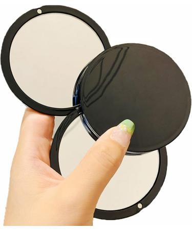KEQKEV Compact Travel Mirror - Portable Black Round Handheld Makeup Mirror | Stylish & Functional eCommerce Shipping Worldwide - Buy Online on GoSupps.com
