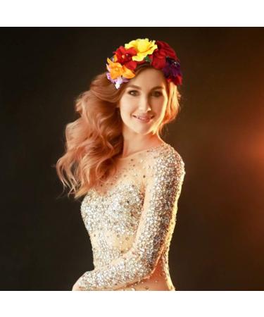 BigOtters Day of The Dead Headband Set - 4Pcs Flower Crown Headband with Halloween Dead Tattoos for Mexican Theme Decor & Fiesta Party Favor - Buy Online on GoSupps.com