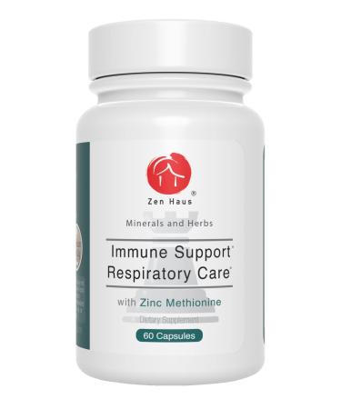 Zen Haus Respiratory Support and Defense Immune Supplement - Elderberry with Zinc Quercetin Magnesium Echinacea Olive Leaf Extract L-Lysine - Vegan Complex (60 Capsules)