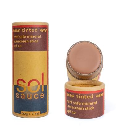 Mineral Sunscreen Stick SPF 40+ Quality Natural Ingredient Water Resistant Reef Safe Only Zinc Kid Safe (Tinted (Light Brown))
