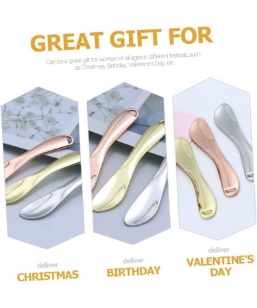 BELLIFFY 5pcs Cosmetic Beauty Spoon Face Cream Applicator Makeup Spatulas Small Eye Cream Zinc Alloy Golden 6.5X1.3X0.3CM Golden - Buy Online on GoSupps.com