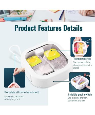LELE LIFE Small Portable Jewelry Box with Silicone Strap | Press to Open | Cotton Swab Holder | Hair Tie & Accessory Organizer - White (2pcs) - Buy Online on GoSupps.com