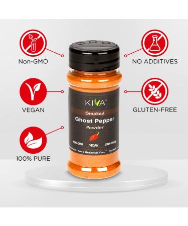 Kiva Gourmet Smoked Ghost Chili Pepper Powder - Non GMO, Vegan, Fair Trade - Buy Online on GoSupps.com
