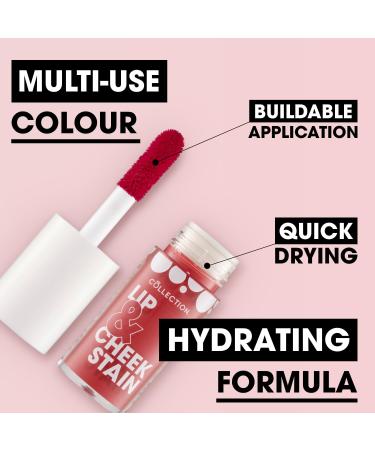 Collection Cosmetics 2-in-1 Lip & Cheek Stain - Poppy Pink 5ml | Long Lasting & Hydrating | For All Skin Types | Pack of 1 - Buy Online on GoSupps.com