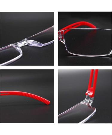 Kokobin Frameworkless Reading Glasses +2.5 Dioptria | Anti Blue Light Visual Aid for Men & Women (Red) - Buy Online on GoSupps.com