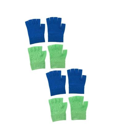 Beavorty 4 Pairs Gel Gloves Half Finger Glove Fingerless Mittens Hand Softening Gloves Women Moisturizing Gloves Dry Skin Gloves Overnight Gloves for Dry Heel Socks at Night Miss Dipping