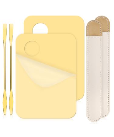 6 in 2 Sets Makeup Mixing Palette Gold Acrylic Cosmetic Palette with Korean Makeup Spatula Tool for Mixing Foundation Eye Shadow Lipsticks Nail Art