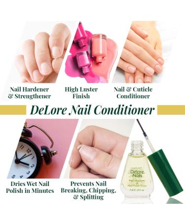 Delore Nail Hardener & Polish Dryer 0.25oz (Pack of 2) - Fast Drying Formula - Buy Online on GoSupps.com