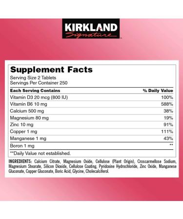 Kirkland Signature Calcium Citrate Magnesium Zinc Tablets - 500 Unflavored 500 Count - Buy Online on GoSupps.com