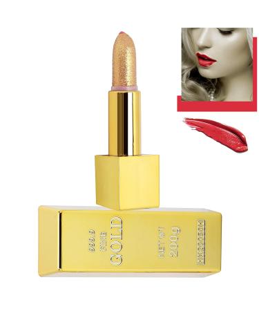 Sparkle Lipstick Goldbar Design - Waterproof Moisturizing & Durable Lip Color | Perfect Make-Up Gift (3.5g) - Buy Online on GoSupps.com