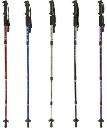MidGard Telescopic Nordic Walking Poles - Adjustable 50-110 cm Anti-Shock Cushioning Black - Set of 2 for Hiking - Buy Online on GoSupps.com