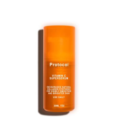 Protocol Vitamin C Serum - Brightening Serum for Face - Anti-Aging Antioxidant Formula for All Skin Types - Vegan & Cruelty-Free