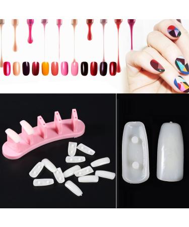 Nail Practice Base Set - MAGT 3 Colors Detachable Holder & 100 Nail Tips (Yellow) | International Shipping Available - Buy Online on GoSupps.com