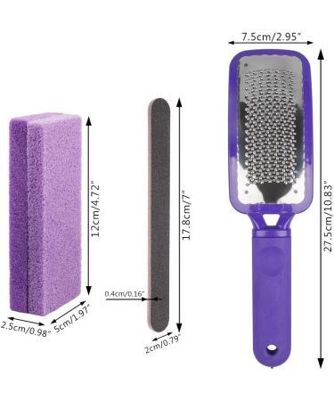 Yucool 4-Pack Foot Pumice Stone & Exfoliator Set | Callus Remover Scrubber with Stainless Steel Riper & Nail Files - Perfect Pedicure Essentials - Buy Online on GoSupps.com