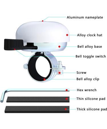 Greallthy Classic Bicycle Bell - Loud Beach Cruiser Bike Ring for Road & Mountain Bikes - White, Right Hand Use - 1 Pack - Buy Online on GoSupps.com