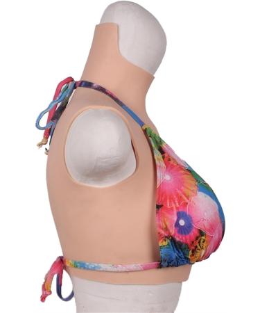 Knobco Silicone Breasts - High Collar Fake Chest for Mastectomy Cosplay & Weddings | Soft Cotton Filler Yellow Skin Size B - 1010g - Buy Online on GoSupps.com