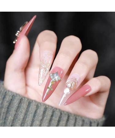 WOKOTO 20 Pcs Silver Cross Nail Charms for Luxury Nail Art - Rhinestones, Pearls & 3D Designs - Acrylic Nails Gems Kit - Buy Online on GoSupps.com