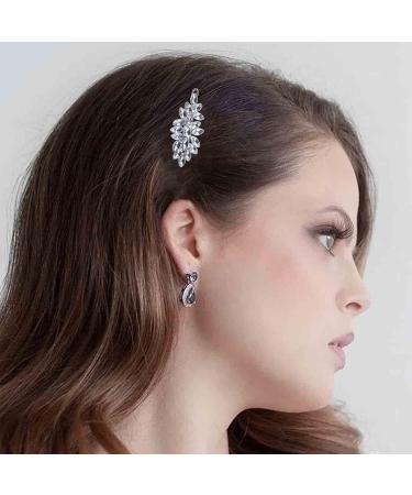 Yheakne Vintage Crystal Leaf Hair Clip Pin Silver Rhinestone Hair Barrette Pin Shine Cz Leaf Hair Pin Crystal Head Clip Headpiece Decorative Bobby Pins Hair Accessories for Women and Girls (Silver) - Buy Online on GoSupps.com