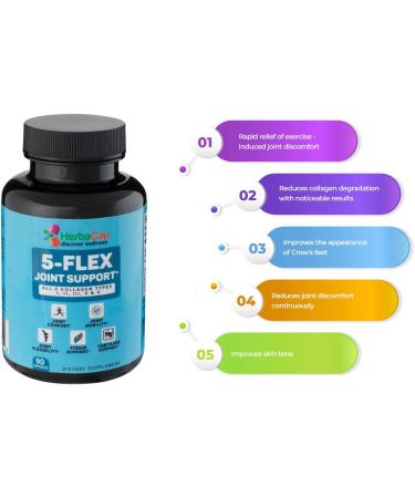 HerbaCap 5-Flex Joint Care: Collagen Peptide Supplement for Men and Women | Body Support - Buy Online on GoSupps.com