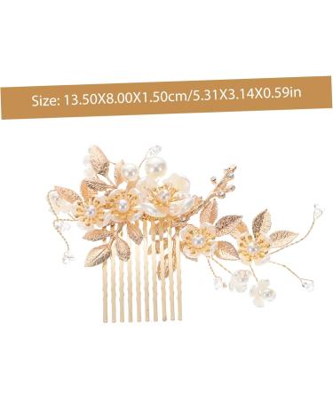 Ipetboom 1 Set Wedding Hair Comb Prom Headpiece Wedding Hair Clips Wedding Bun Comb Vintage Hair Accessories Flower Leaf Hair Comb Crystal Hair Comb Copper Wire Bride Rhinestones Mosaic - Buy Online on GoSupps.com