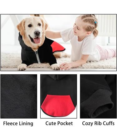 Meioro Dog Hoodies | Warm Zippered Pet Clothes | Cute XS Black Dog Hoodie for Small Breeds - Buy Online on GoSupps.com
