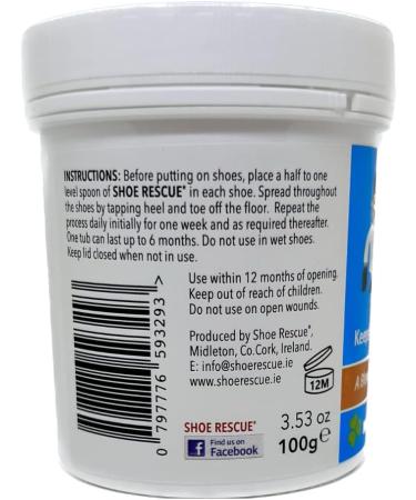 Shoe Rescue Foot and Shoe Powder 100g - Natural Odour Remover by Podiatrist - Keep Feet Fresh and Eliminate Smelly Shoes - Buy Online on GoSupps.com