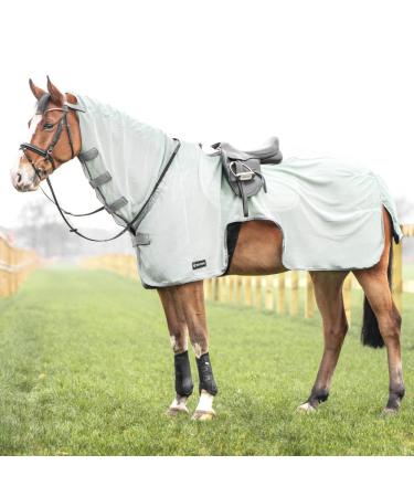 Busse Fly Riding Rug Moskito III Navy with Neck Part 155 Smoke Green (Grey)