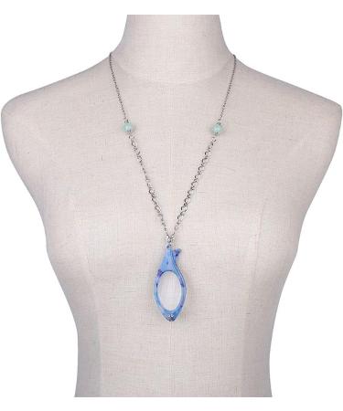 XIGAWAY Foldable Reading Glasses with Necklace & Pendant | Handheld Magnifying Glass | Long Chain | One Size Fabric | Stylish & Functional Eye Care - Buy Online on GoSupps.com