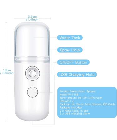 Nano Sprayer - Nano Mister Spray 25ml Nano Moisturizing Mist Sprayer for Face Skin (2 Colors) (Color : White) - Buy Online on GoSupps.com