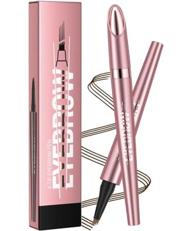 Magic Eyebrow Pencil 3d Microblading Eyebrow Pen Smudge Proof Liquid Eyebrow Pencil Waterproof Eyebrow Pen With 4 Fork Tip Lasting Eyebrow Makeup For Natural Looking Brows(Light Coffee) - Buy Online on GoSupps.com