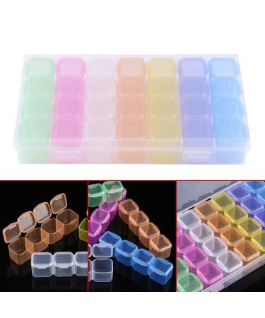 PP 28 Slot Transparent Plastic Organizer Box for Nail Art Jewelry Diamond Painting & Craft Storage - Buy Online on GoSupps.com