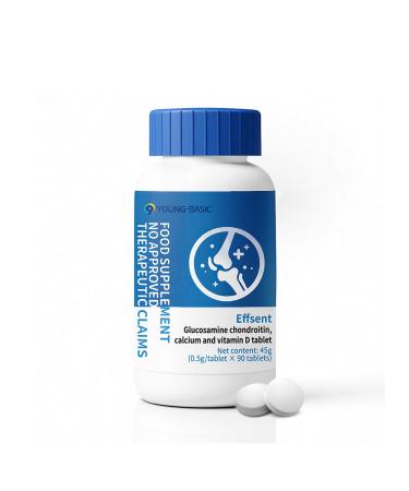 9 YOUNG-BASIC Glucosamine Chondroitin with Calcium + Vitamin D3, 4 in 1 Health Supplement for Joint Repair, Nourishment, strengthening and Reinforcement, Sugar Free Vegan, 90 Tablets Orally