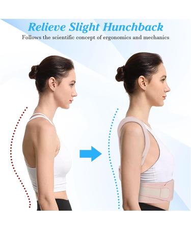 Posture Corrector for Men and Women Adjustable Upper Back Support Adjustable Spinal Posture Correction Belt X-Small Pink - Buy Online on GoSupps.com