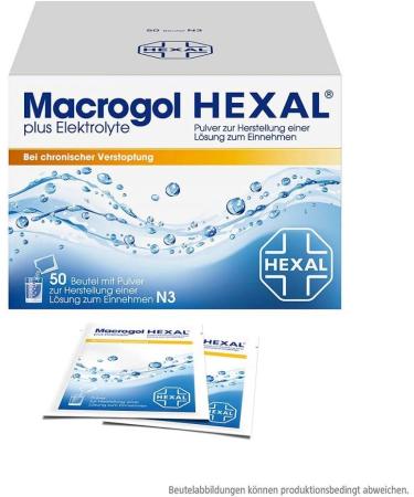 Macrogol Hexal Plus Electrolyte - 50 Bags | Effective Relief for Chronic Constipation | Gentle Intestinal Motion - Buy Online on GoSupps.com