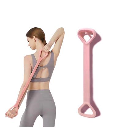 Figure 8 Resistance Band Elastic Band Stretch Bands for Arm Shoulder Back Leg Stretching Upper Body Workout Equipment Portable Home Office Elastic Ropes for Yoga Pilates Pink