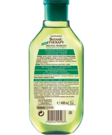 Garnier Botanic Therapy Green Tea Eucalyptus & Citrus Shampoo for normal hair with a tendency to become oily invigorating and purifying 400 ml - Buy Online on GoSupps.com