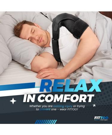 FITTOO Neoprene Shoulder Support Brace for Injury Recovery and Joint Protection - Unisex, Black - Buy Online on GoSupps.com