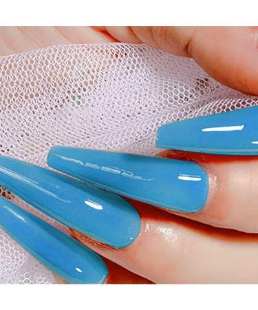 Lofuanna Poly Nail Gel Set - 60ml Blue Nail Extension Gel Kit | All-in-One with Slip Solution Nail Forms Brush & Glass Cup | Perfect for Beginners - Nail Art Design - Buy Online on GoSupps.com