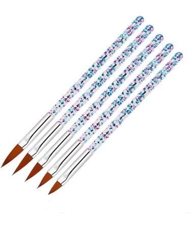 1 Set Crystal Handle Acrylic UV Gel Nail Brushes Carving Glitter Pen Manicure DIY Nail Art Tool - Buy Online on GoSupps.com